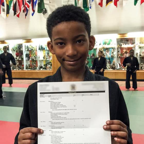 Jason scored an equivalent to three A+'s and four A's on his report card!
